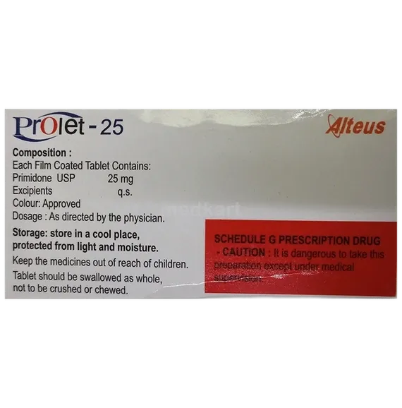 prolet 25mg tablet 15's